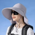 thumbnail image 1 of Aosijia Womens Chapeau de Soleil avec Queue de Cheval Trou à Large Bord Chapeau de Plein Air Randonnée Safari Plage Grdening Chapeau de Pêche avec Rabat de Cou, 1 of 11