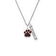 thumbnail image 2 of Delight Jewelry Silvertone Large Maroon Paw Silvertone Always My Sister Bar Charm Necklace, 23", 2 of 4