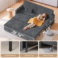 thumbnail image 3 of Noelse 79" Convertible Sofa Bed, 6-in-1 Pull-Out Sleeper Sofa, Corduroy Oversized Loveseat Chaise Lounge with Side Pockets for Living Room, Bedroom, Apartment, Dark Gray, 3 of 11
