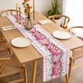 thumbnail image 3 of Valentines Day Table Runner - 108 Inch Long, Kitchen Dining Table Runner Dresser Scarves, Modern Love Heart Eucalyptus Leaf Pink Plaid Farmhouse Decor for Coffee Tables Wedding Party Banquet, 3 of 8