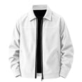 thumbnail image 6 of Men's Corduroy Jacket Lapel Collar Full Zip Up Long Sleeve Casual Coat Classic Textured Outerwear with Pockets, 6 of 9