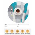 thumbnail image 6 of 15 Inch Round Placemats Set of 4, Blue Abstract Non Slip Heat Insulation PP Table Mats, Grey Geometric Oil Painting Vintage Gradient Washable Place Mats for Kitchen Dining Party Table Decor, 6 of 7