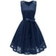 thumbnail image 2 of Vestido de dama de honor con cuello en V y encaje para mujer: vestido de fiesta formal con corte en A, poliéster, tallas estadounidenses 4-18, 2 of 6