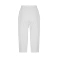 thumbnail image 3 of Oksale Yoga Capris Pants for Women with Pockets Tummy Control Traveling Pants Stretch High Waisted Capri Pants Straight Leg Cropped Trousers White 2XL, 3 of 9