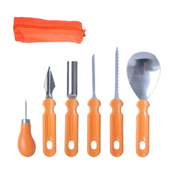 Yeacher 6PCS Halloween Pumpkin Carving Kit Professional Stainless Steel Tools Professional Pumpkin Cutting Carving Supplies