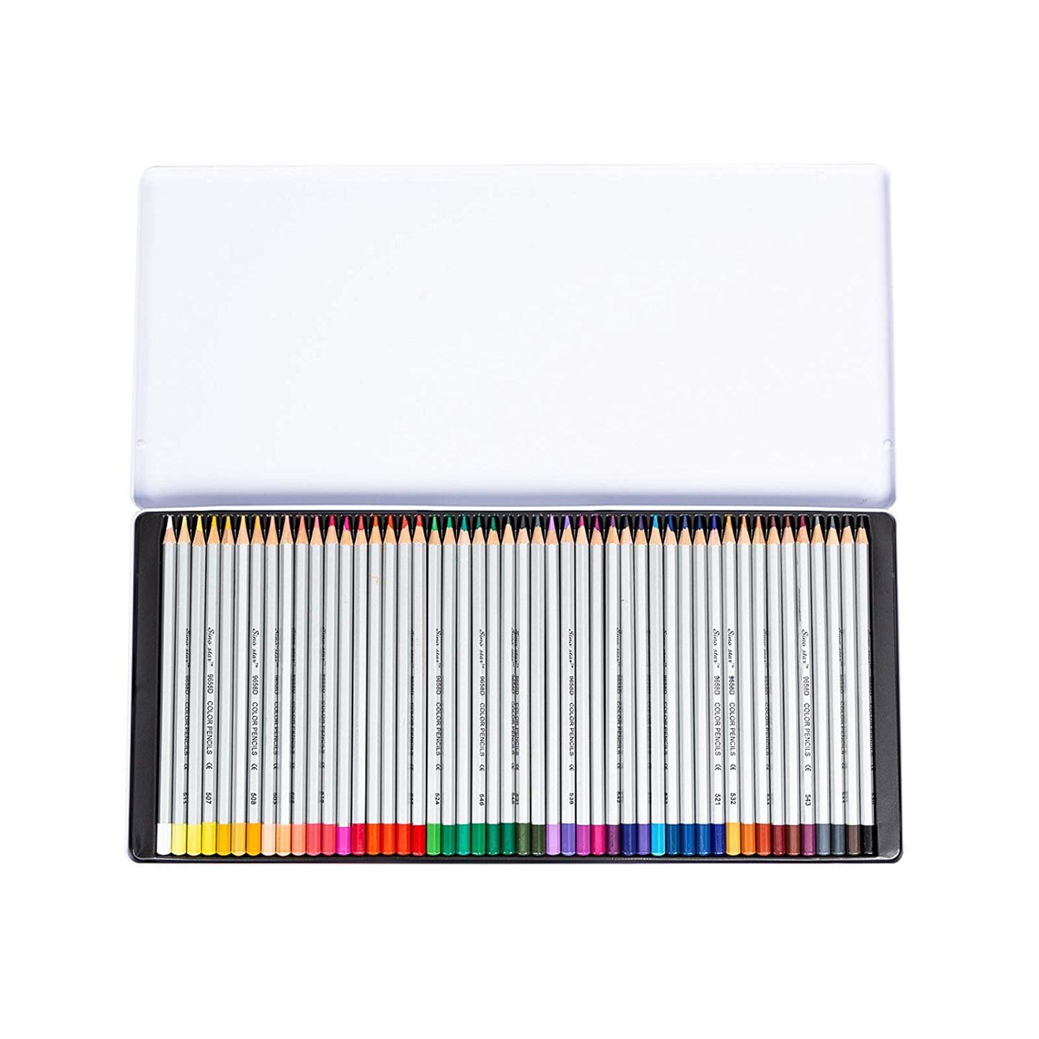 Asian Home SINO Star Colored Pencils for Artists of All Levels, Drawing, Sketching, Coloring, Firm Grip, Vibrant Colors, 48 Count