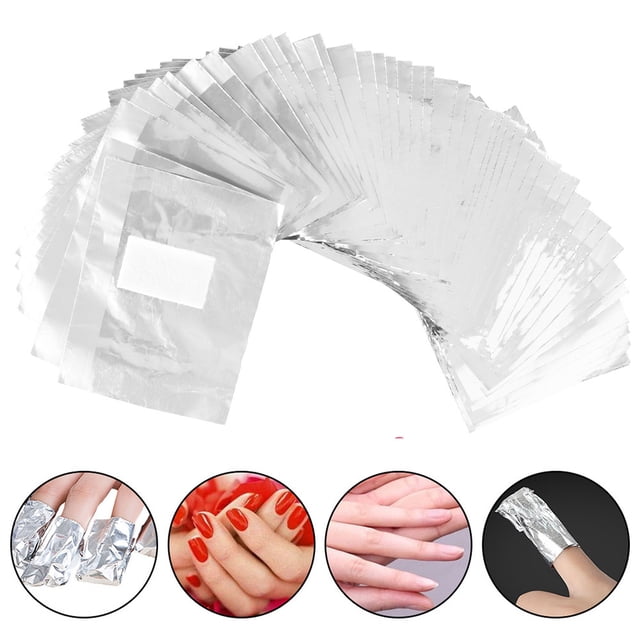 Muyoka 500 Uds. Envolturas de láminas para uñas, removedor de láminas de estaño, envolturas para uñas, remojo de esmalte en Gel, eliminación de acrílico para quitar el esmalte de uñas en el hogar Muyoka Hogar