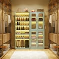 thumbnail image 3 of Tribesigns Tall Shoe Cabinet with Acrylic Doors and LED Light for Living Room, 24 Pairs,Mint Green, 3 of 6