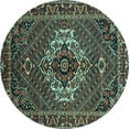 thumbnail image 1 of Ahgly Company Indoor Round Persian Light Blue Traditional Area Rugs, 8' Round, 1 of 4