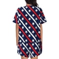 thumbnail image 3 of Rocae Patriotic Star for Two Piece Sleepwear Pajamas Sets for Women Soft Short-Sleeved Pjs with Lounge Shorts X-Large, 3 of 9