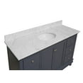 thumbnail image 7 of KBC Bella 48" Solid Wood Bathroom Vanity w/ Carrara Stone in Marine Gray, 7 of 7