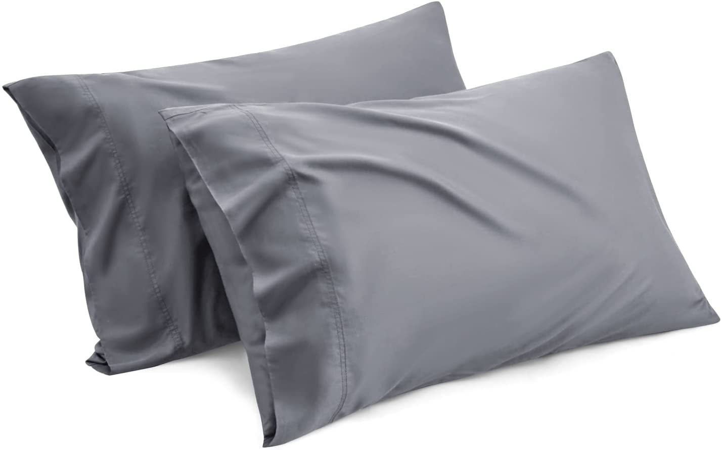 20 x 26 Grey Cooling Cotton Pillow Cases for Hot Sleepers with Envelope Closure Bedsure Standard Pillowcases Size Set of 2 Breathable Soft Double Side Pillow Cases with Cooling & Cotton Fiber