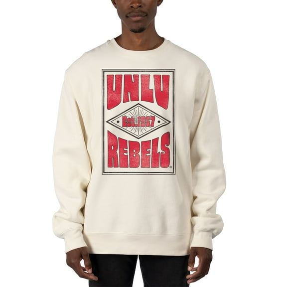 Men's Uscape Apparel Cream UNLV Rebels Premium Heavyweight Pullover Sweatshirt