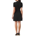 thumbnail image 3 of INSPIRE CHIC Elegant Work Dresses for Women's Tie Neck Puff Short Sleeve Business Office Short Dress XS Black, 3 of 5