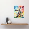 thumbnail image 2 of Windmill Folk Art Abstract Bright Unframed Wall Art Print Poster Home Decor Premium, 2 of 4