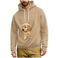 thumbnail image 3 of DDAPJ pyju Pet Pouch Hoodie Men Small Dog Carrier Hoodies Puppy Pouch Sweatshirt Unisex Animal Holder Pullover Tops Khaki XXL, 3 of 8