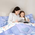 thumbnail image 5 of Manfei Teens Female Kawaii Bow Knot Bedding Comforter Set 2pcs,Dreamy Princess Twin Comforter Sets Microfiber,Love Heart Print Stripes Breathable Bedding Set,Lightweight Room Decor,Reversible, 5 of 8