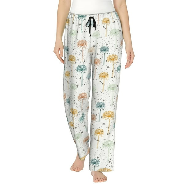 Balery Dandelion Pantalones de pijama para mujer, pijamas ultraligeros, pantalones de estar por casa-Medium
