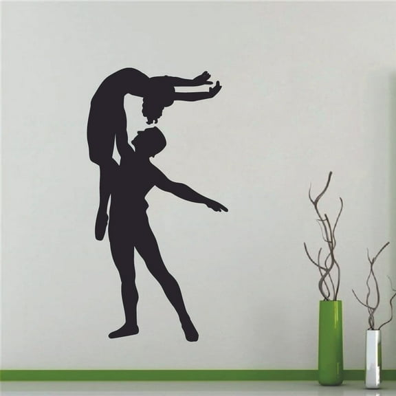 Dancers Ballet Ballerina Silhouette Motivation Quote Wall Sticker Art Decal for Girls Boys Room Bedroom Outdoor Sports Garage House Fun Home Decor Stickers Wall Art Vinyl Decoration Size (40x35 inch)