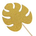 thumbnail image 3 of 10pcs Glitter Tropical Hoja De Papel Magdalena Pick Topper Decoración - , tal se describe Oro Colcomx cupcake pick decoración, 3 of 8