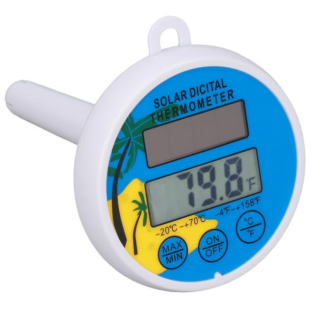 Termómetro solar digital, termómetro solar Mínimo Máximo Monitor de temperatura del agua de la piscina Termómetro solar elegante y moderno