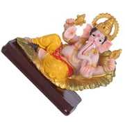 Side-lying Resin Elephant God Indian Trunk Painted Crafts Decorative Ornaments Ganesha Sculpture Statue Household