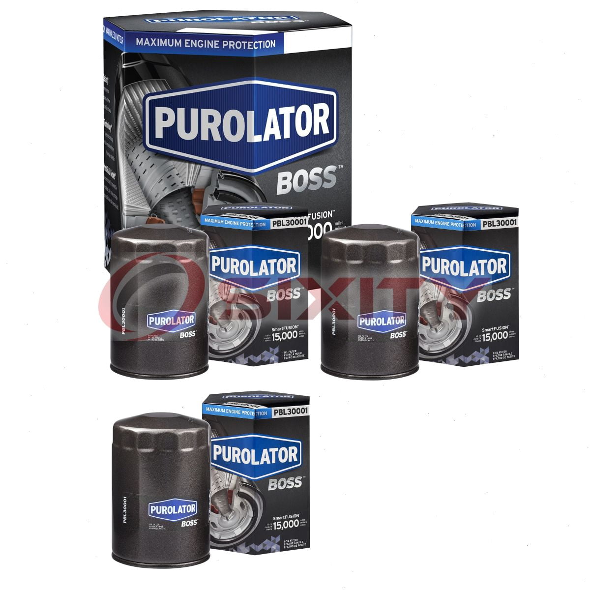 3 pc Purolator BOSS PBL30001 Engine Oil Filters for Oil Change Lubricant Filters