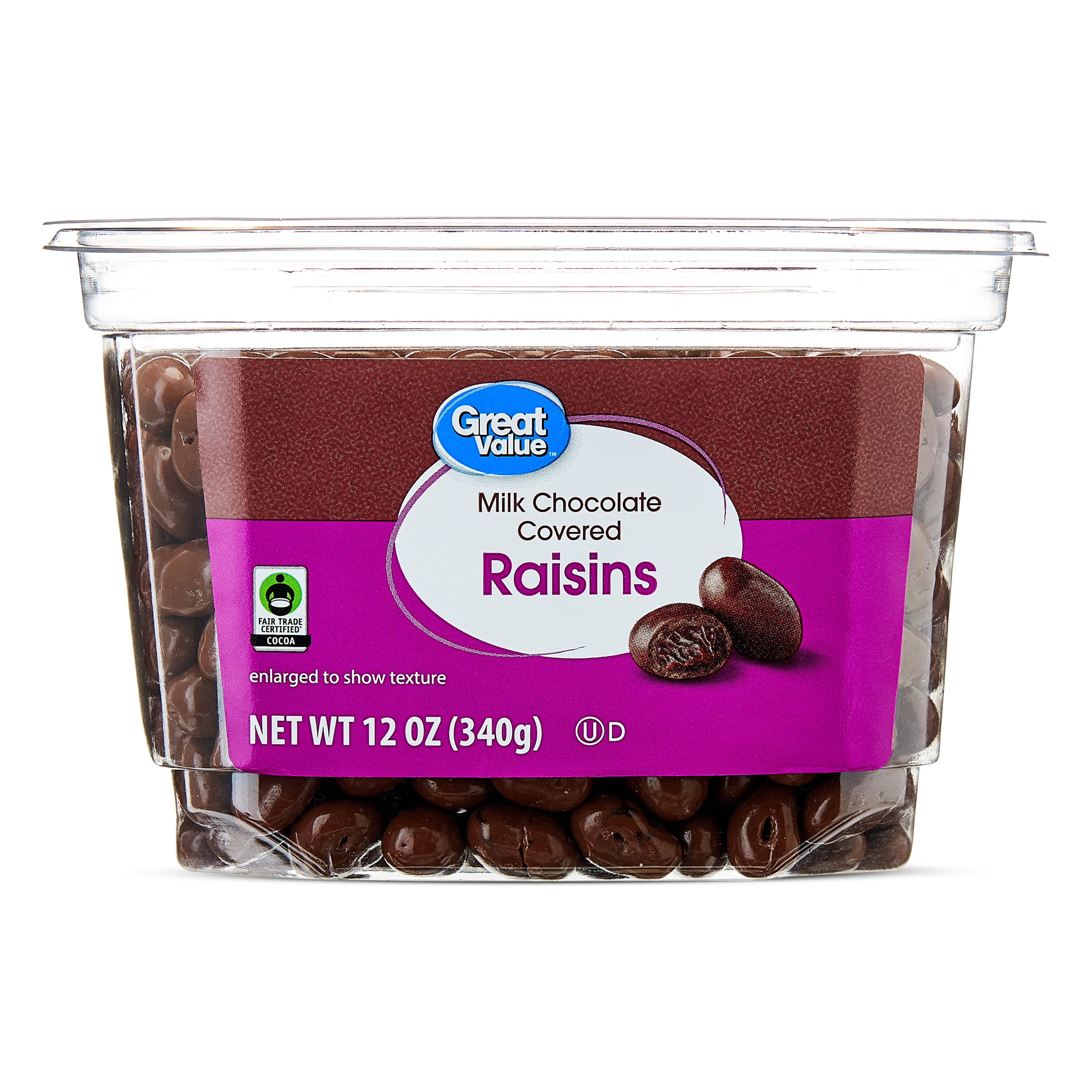 (3 pack) Great Value Milk Chocolate Raisin Tub, 12 oz