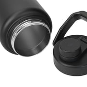 Swiss Tech 64oz Krug Stainless Steel Water Bottle Jug with Chug Cap and Silicone Boot, Black