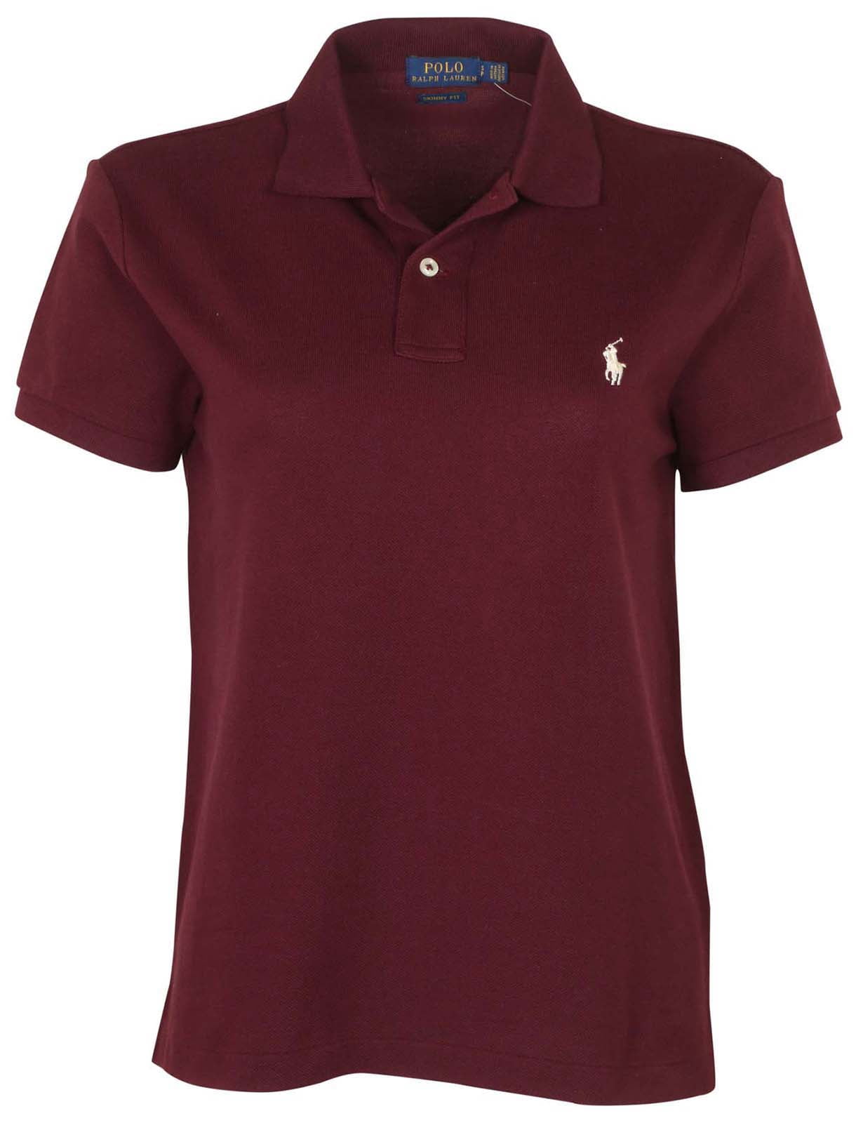 Polo Ralph Lauren - Polo RL Women's Mesh The Skinny Polo Shirt (Red Wine, Large) - Walmart.com 