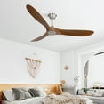 thumbnail image 5 of Noaman 60 Inch Outdoor Ceiling Fan Without Light, 3 ABS Blades, Smart APP Control, Brushed Nickel Finish, for Patio Living Room, 5 of 8