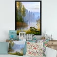 thumbnail image 3 of Designart 'The Bank Of The Lake With The Boat' Traditional Framed Art Print, 3 of 4