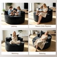thumbnail image 4 of YVDNHP 37" Round Chair, Boneless Lounge Chair Indoor, Flannel Cloud Sofa with Pillow, Deep Seat Modern Accent Chairs for Living Room, Bedroom, No Assembly Required, Black, 4 of 8