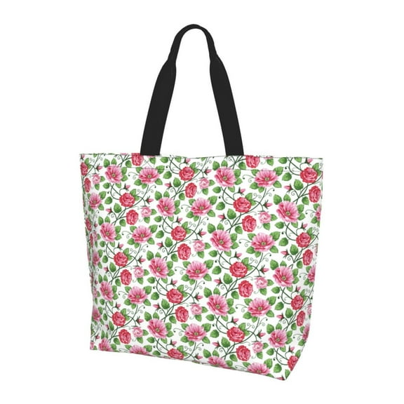 Yiaed Flower Print Handbag for Women Tote Purse Shoulder Bag Large Fashion Hobo Purse Handbag Shopping Tote