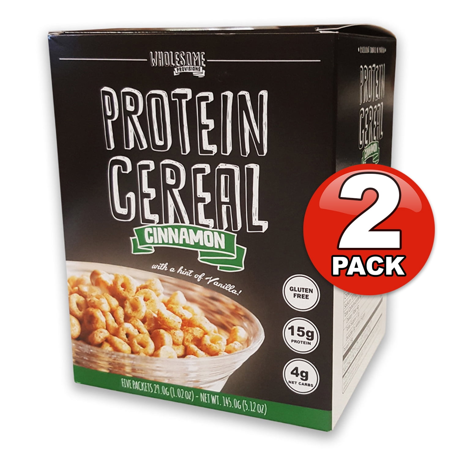 Wholesome Provisions, Protein Cereal, Low Carb Cereal, Cinnamon, 2 Pack