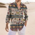 thumbnail image 4 of Nuevas camisas de manga larga de moda para hombres y mujeres 2024, camisetas de vacaciones con estampado a cuadros de estilo bohemio, ropa de mujer, blusa de calle con solapa, 4 of 5