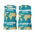 thumbnail image 2 of Gaeub World Map With Landmarks Men's Mesh Basketball Jersey, Quick-Drying Sleeveless Top S-4XL, Loose Muscle Tank Top -Medium, 2 of 9