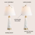 thumbnail image 3 of JONATHAN Y Travis 26.5" Marble/Iron Gold Modern Column LED Table Lamp, White, JYL5055A-SET2, 3 of 7