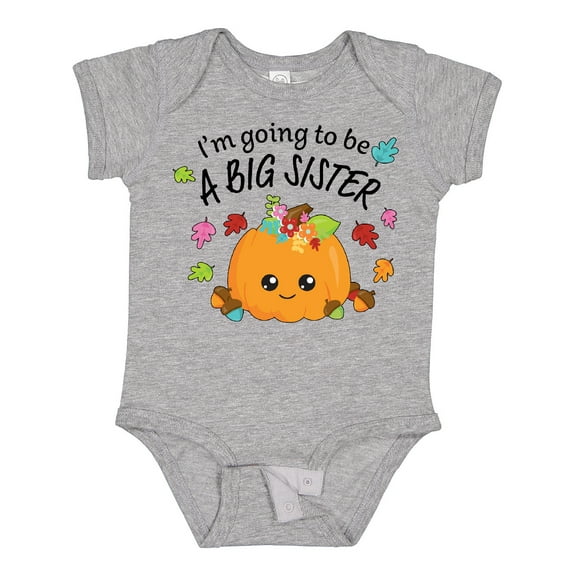 Inktastic I'm Going to Be a Big Sister Cute Halloween Pumpkin Girls Baby Bodysuit