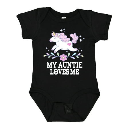 

Inktastic My Auntie Loves Me Unicorn Gift Baby Girl Bodysuit