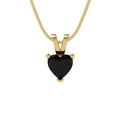 thumbnail image 2 of 0.5 ct Brilliant Heart Cut Solitaire Natural Onyx 14k Yellow Solid Gold Everyday Affordable Designer Necklace Pendant with 18" Chain, 2 of 6