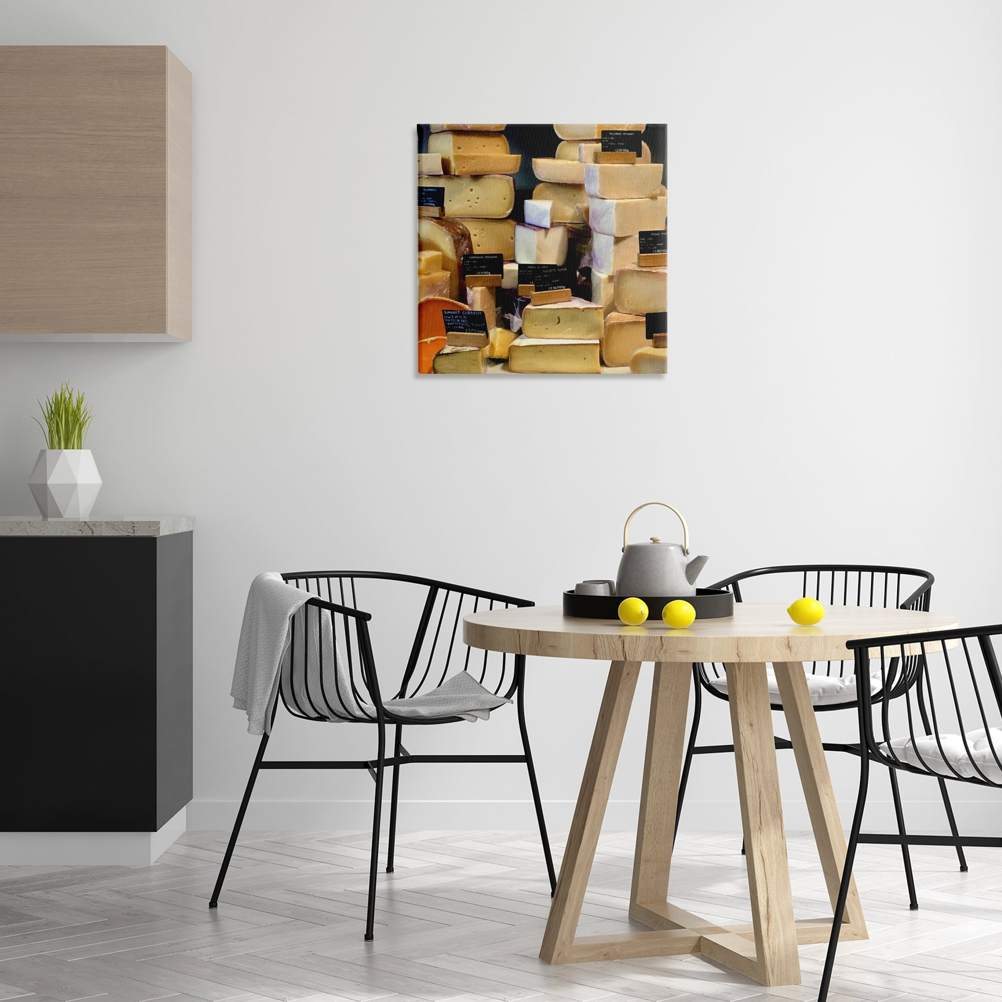 Stupell Industries Various Cheeses Still Life Food & Beverage Painting Wrapped Canvas Art Print Wall Art, 24 x 24