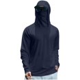 thumbnail image 2 of Sun Protection Suit for Men, Long Sleeve Hooded Shirt with Patchwork, Quick Dry Cool Pullover Top, 2 of 5