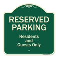 thumbnail image 1 of SignMission A-DES-G-1818-9767 18 x 18 Po Signe de Série de Concepteur Vert - Parking Réservé - Résidents et Invités Seulement, 1 of 1