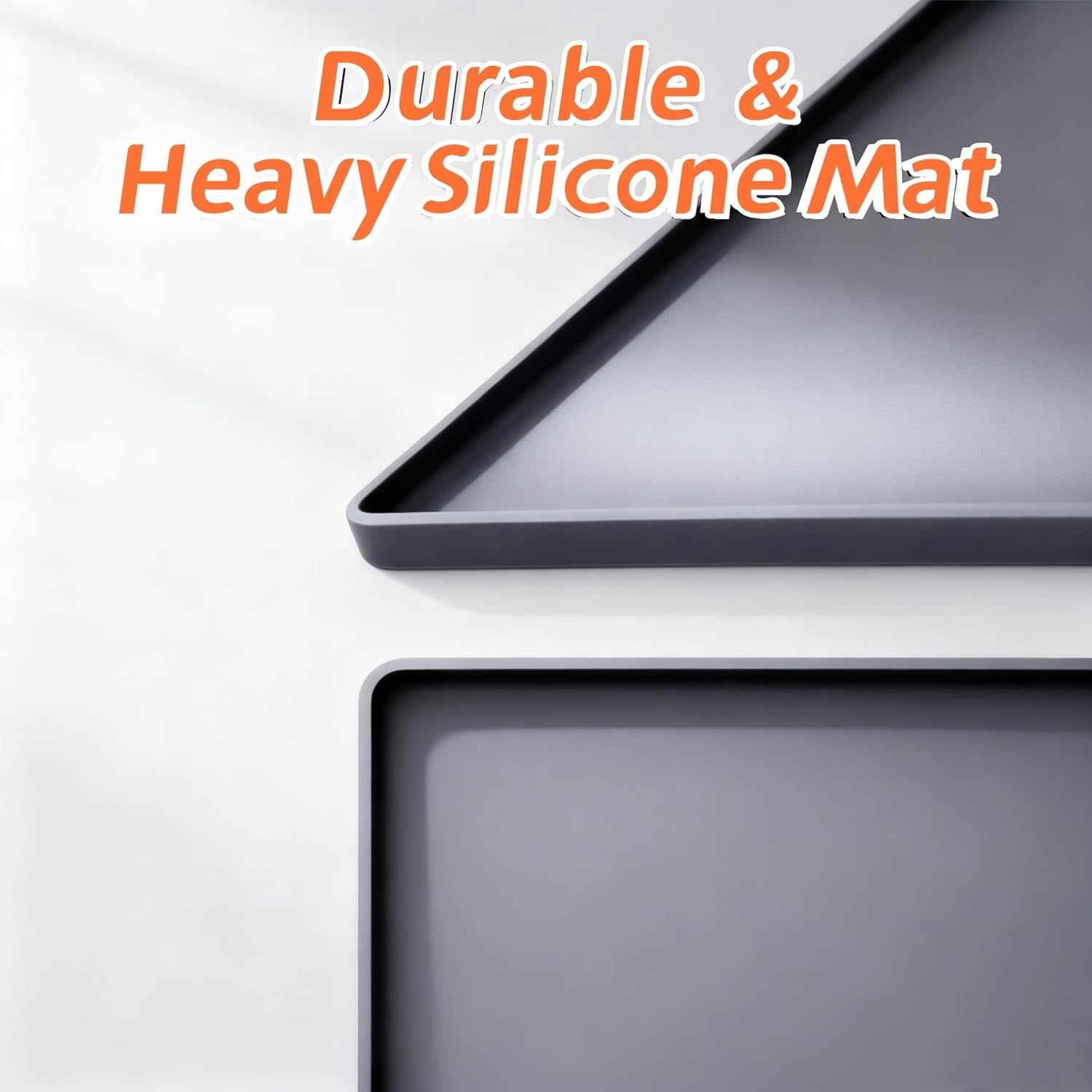 ABPETE Silicone Mat for Washing Machine,Non-Slip Silicone Mat Drip Pan for Laundry Room, Waterproof Washer & Dryer Pedestal Tray for Storage, Prevent Scratches and Spills(23.6 x 23.6 Inch )