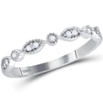 thumbnail image 1 of 14kt White Gold Womens Round Diamond Classic Stackable Band Ring 1/10 Cttw, 1 of 2