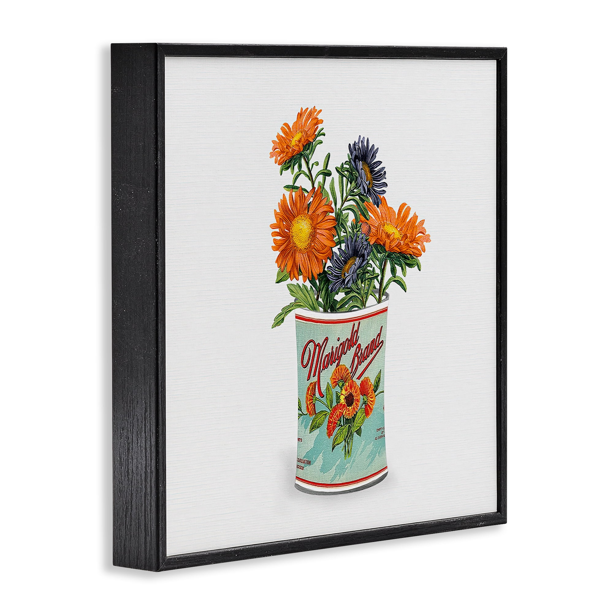 Stupell Industries Nostalgic Marigold Tin Bouquet Black Framed Giclee Art, design by Val Rhodes