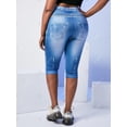 thumbnail image 4 of Talla grande 3D Imprimir Capri Jeggings Rosegal  Leggings de talla grande, 4 of 5