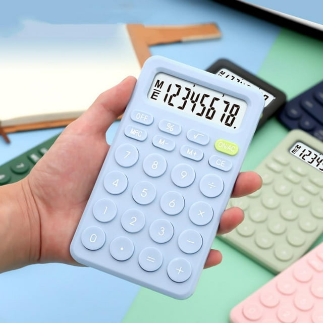 Feltree Standard Calculator 8 Digit with Large Display & Round Button Candy Color Calculator Portable for Office Home School