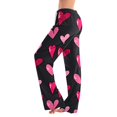 thumbnail image 2 of Iaqnaocc Valentine's Day Pants for Women Baggy Fancy Love Heart Print Pj Bottoms Soft Warm Pajama Pants Fashion Comfy Drawstring Elastic Waist Pjs Sleepwear Watermelon Red M, 2 of 5
